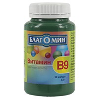 Благомин Витамин В9 (Фолиевая кислота), капс. №90