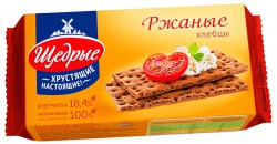 Хлебцы хрустящие, 100 г Щедрые ржаные