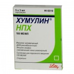 Хумулин НПХ, суспензия для подкожного введения 100 МЕ/мл 3 мл 5 шт картриджи